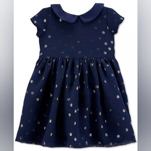 Navy Blue Polka Dot Kids Dress